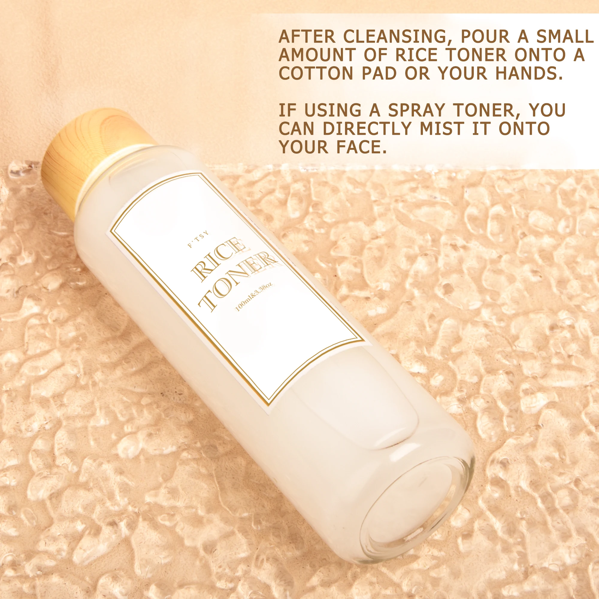 Korean Skincare Rice Toner Organic Niacinamide Whitening Hydrating Rice Water Toner for Dry Skin