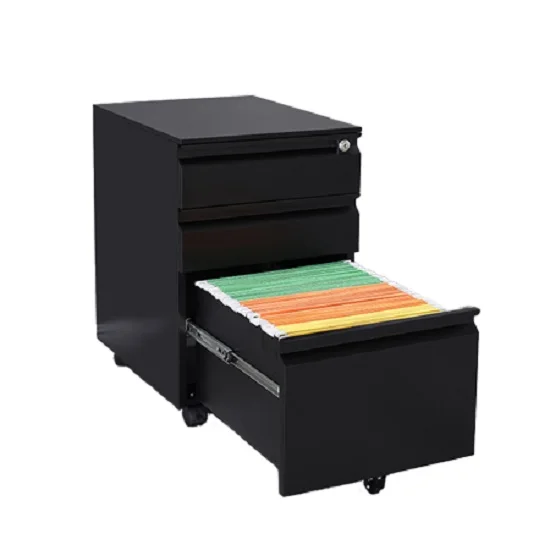 Office 3 Drawer Rolling Steel  Metal Filing  Mobile Cabinet Metal File Cabinet Furniture Locker With Wheels