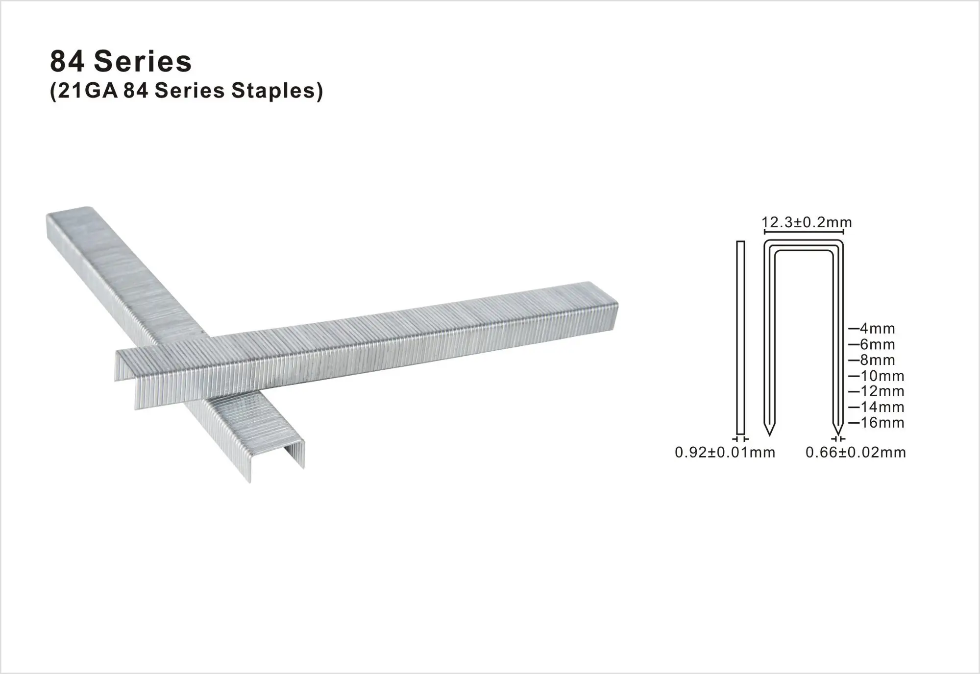 Galvanized 21Ga 10mm 84 Series Staples