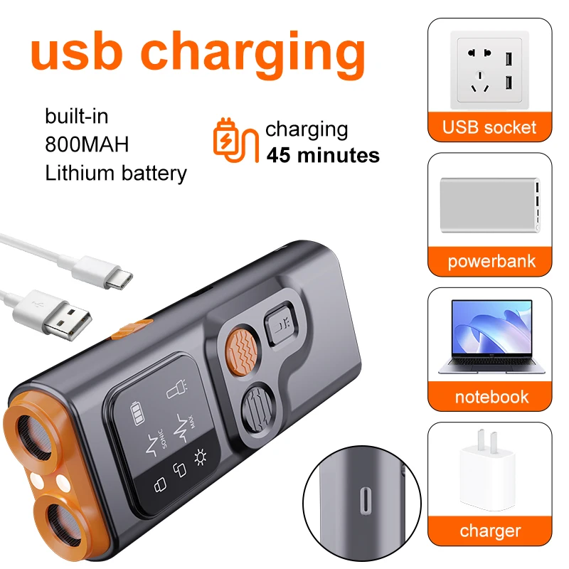 USB Rechargeable Anti-Barking Device Non-Irritating Ultrasonic Bark Deterrent Dogs Best-Selling LED Sonic Training