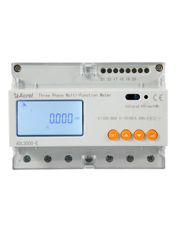 Acrel ADL3000-E/C RS485 modbus 3 Phase Din Rail Smart data recorder power meter for Solar system