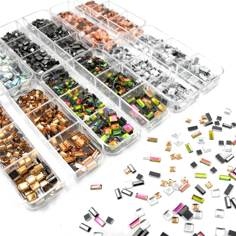 500pcs/box 3d nail designs art crystals accessories decorations nail rhinestones press on nails artificial fingernails for women