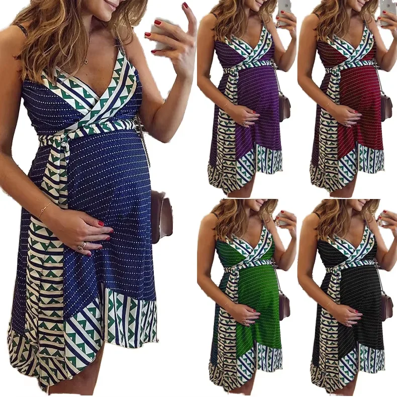 Fashion Sleeveless Daily Dressing maternity cotton Summer Maternity Dress pregnancy clothes