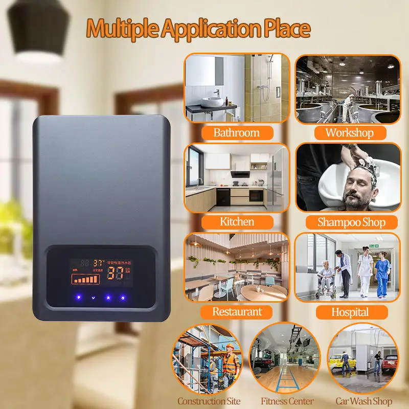 Custom ETL Certified Household 12-24KW Smart Tankless Water Heater Low MOQ 380V Instant Electric Water Heater with Touch screen