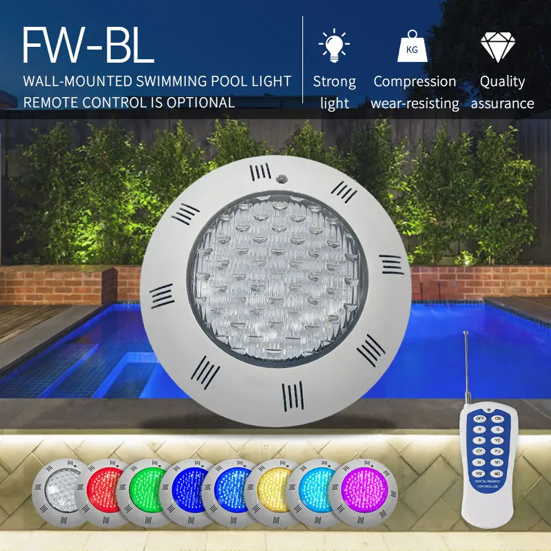 Factory price swimming pool light fixtures led plastic lamp AC12V wall-mounted led rgb pool light