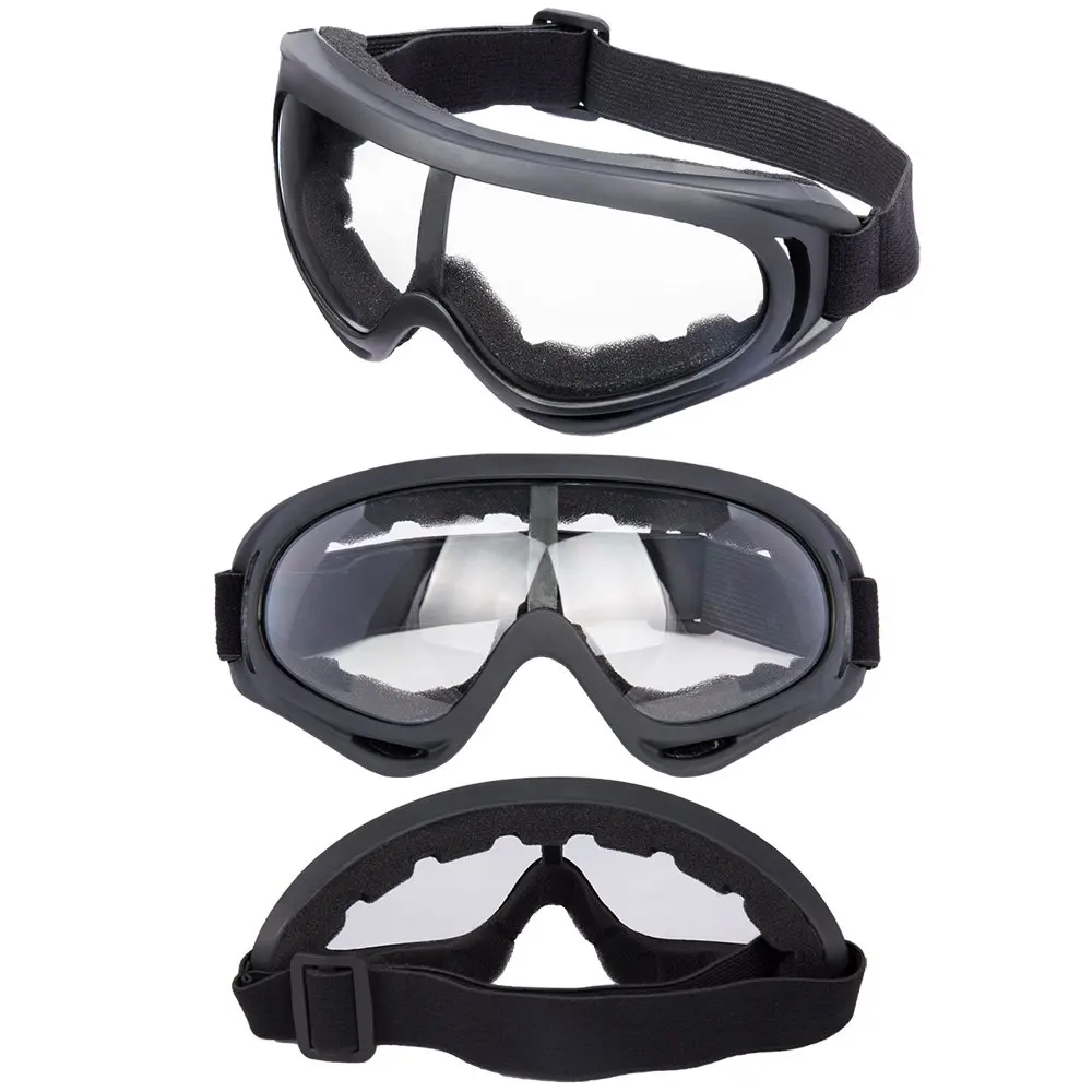 Motorcycle Goggles - Glasses Set of 2 - Dirt Bike ATV Motocross Anti-UV Adjustable Riding Offroad Protective Combat