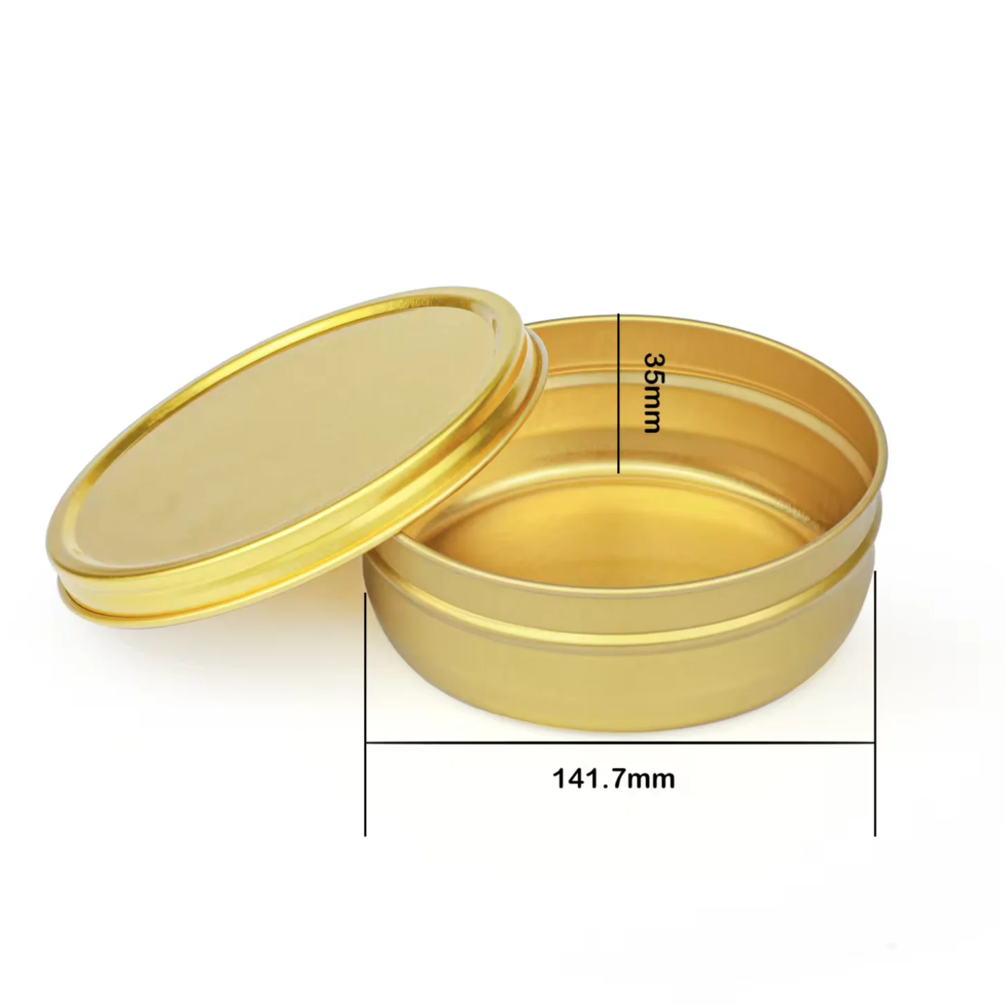 250g gold Food-grade round tin box caviar cans with airtight lid printing customization colors logo for tin food packaging