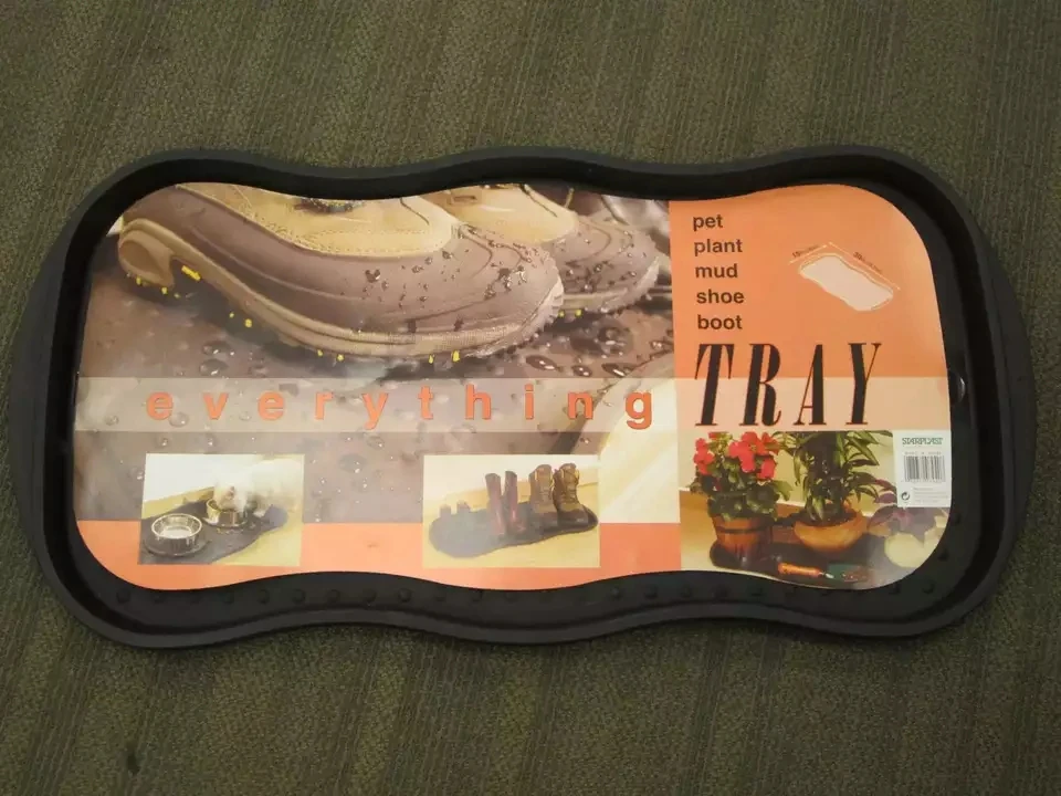 Multi Purpose Black Utility Boot Plastic Shoe Tray for All Weather Indoor Outdoor