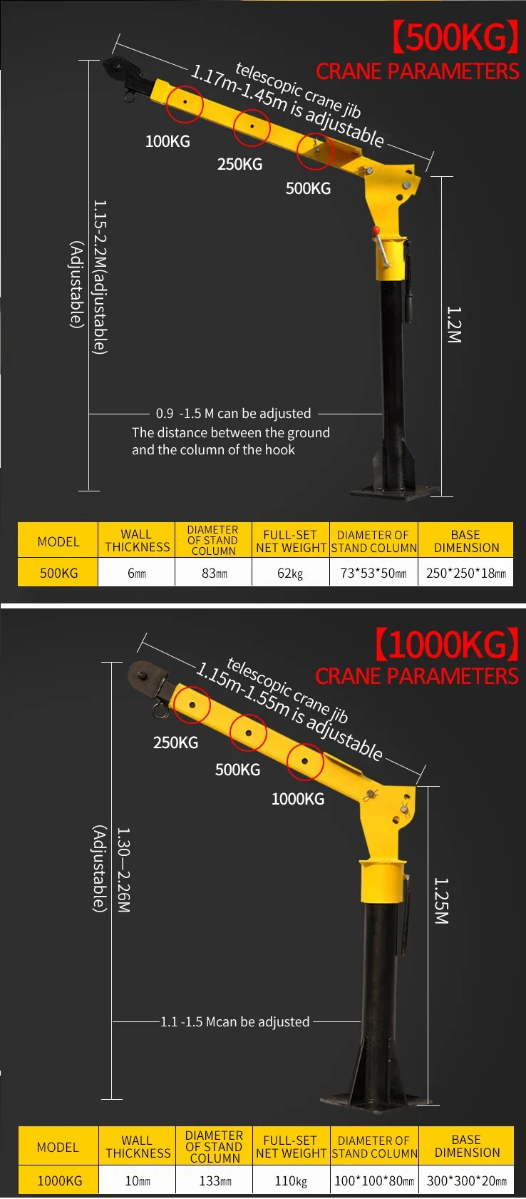 Mini small  lifting electric 0.5ton  small truck car crane equipment pickup truck crane with electric winch