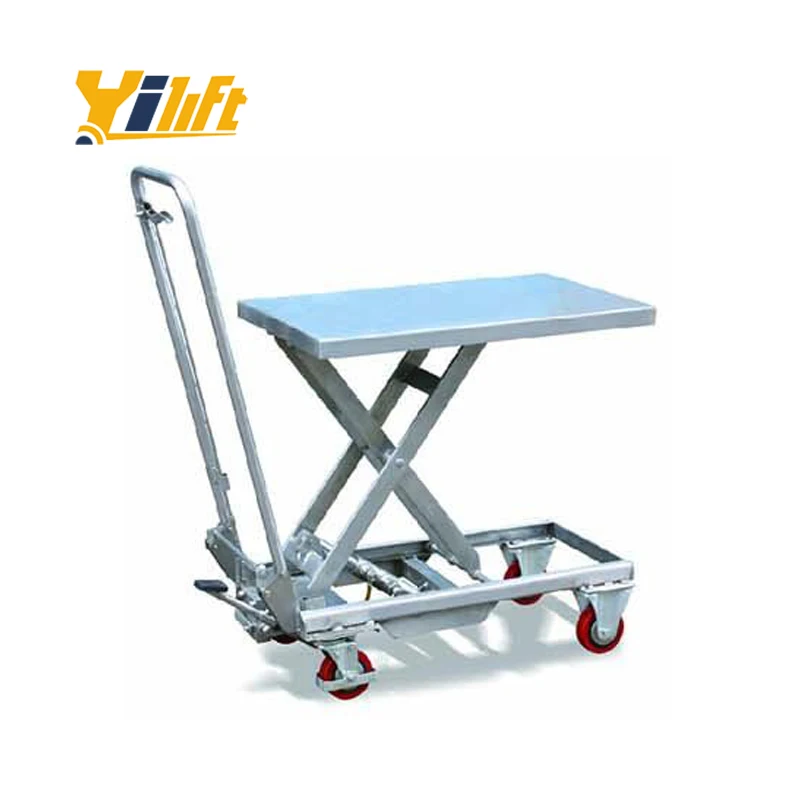 100% Quality Guarantee Bsa10 100kg Aluminum Scissor Lift Table With Two Brakes
