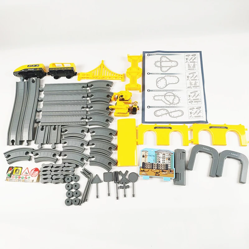 IPOP 66pcs Train toy Battery operation with magnetic ball joins slot car Racing Track Set Toy Railway train toy for kids