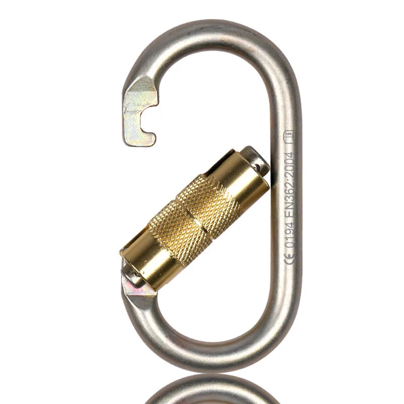 Hicen high quality D shaped aluminium swivel carabiner
