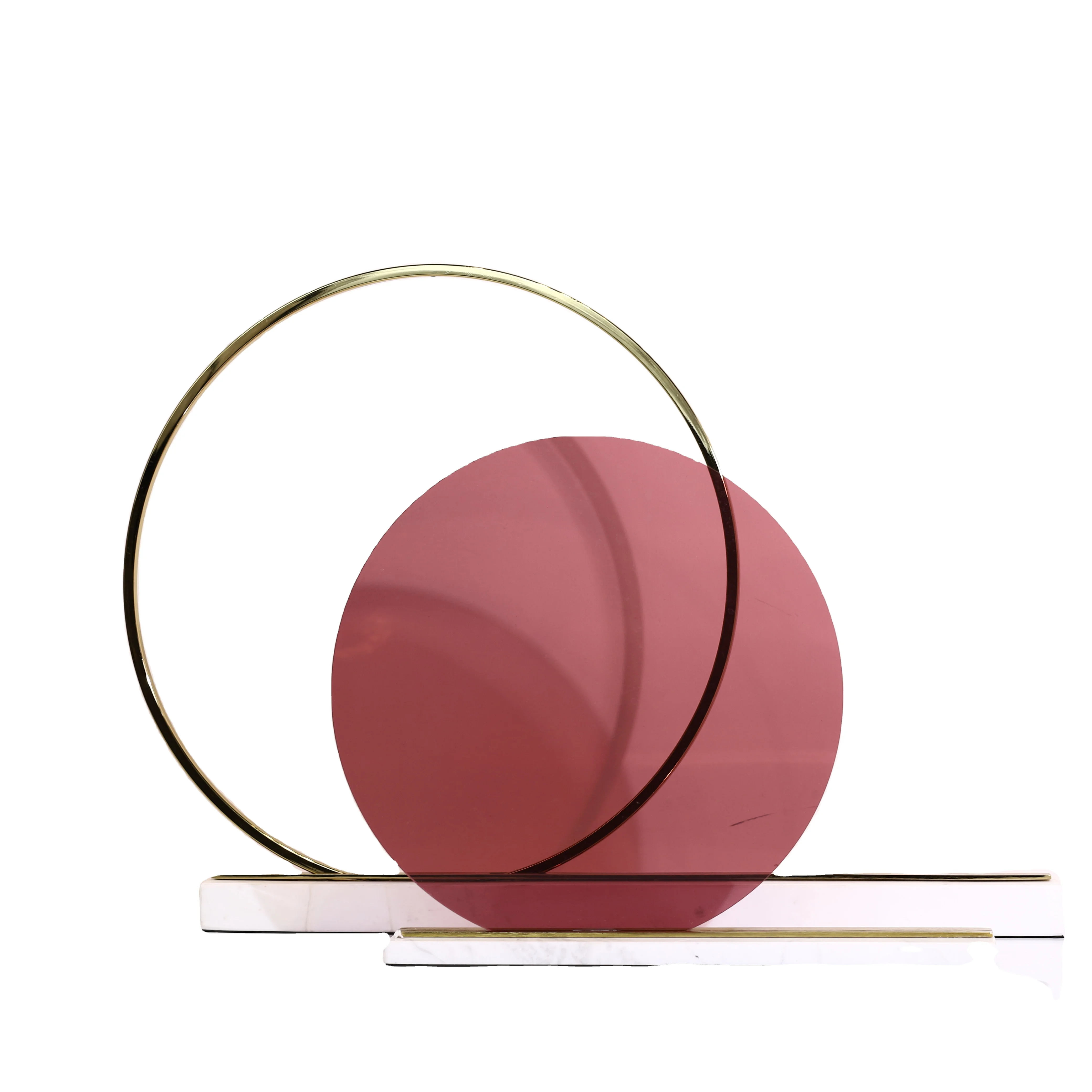 Modern minimalist geometric glass marble metal ring screen decoration new decoration metal rings for craft home decor things