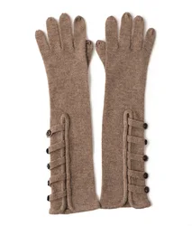 Wholesale autumn and winter riding warm touch screen mittens long side buckle five-finger gloves cashmere knitted gloves women