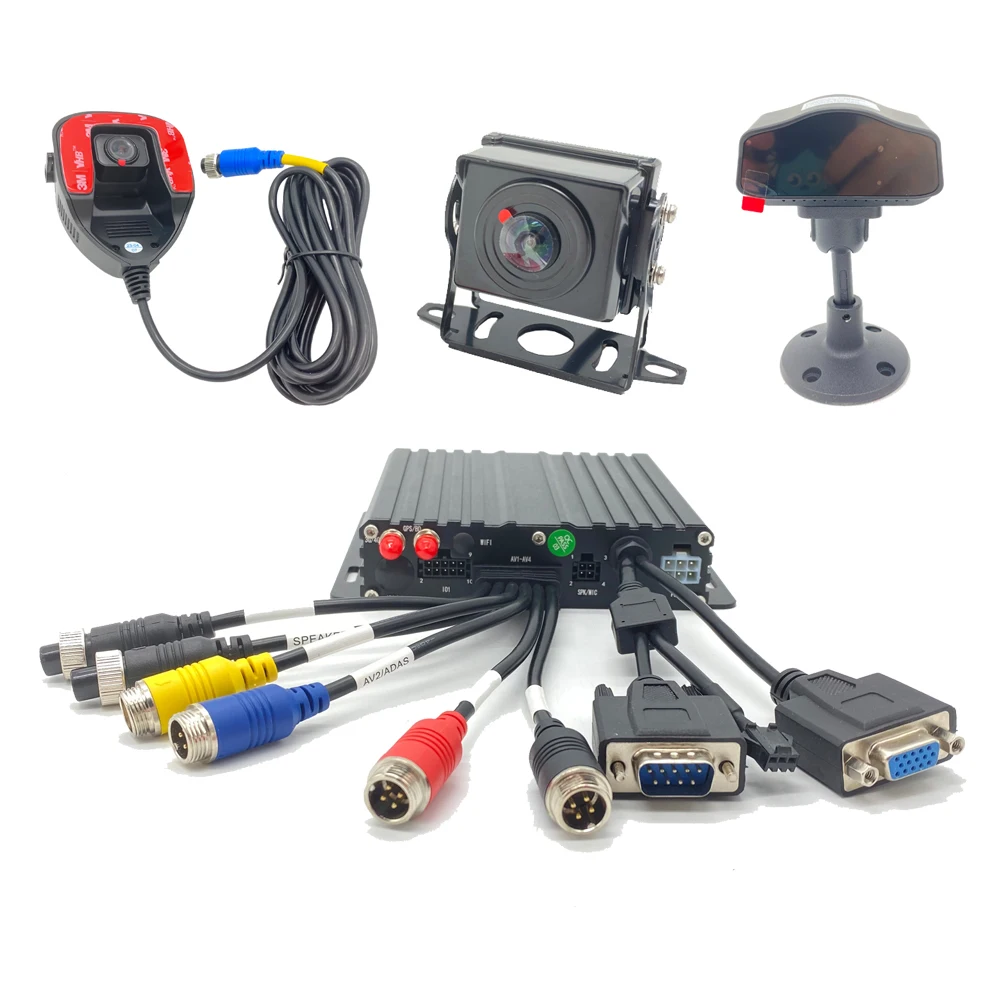 4-Channel MDVR 4g GPS adas dsm bsd CMSV6 Remote APP Track Real Time All In One Monitor DVR For Truck Bus