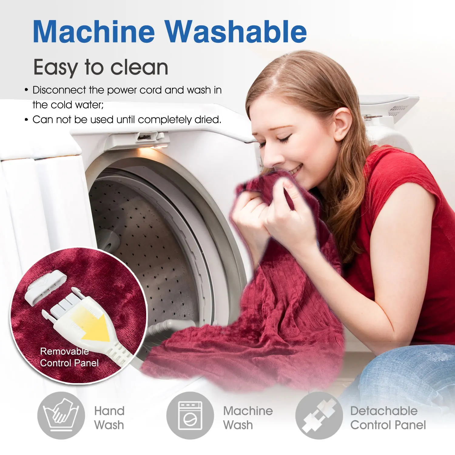 Blanket Electric Electric Blanket Heated Throw Soft Plush Machine  Washable