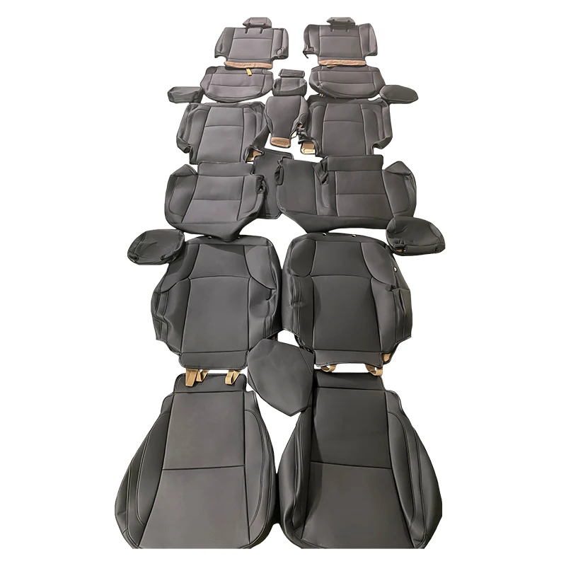 Full set durable perforated custom fit leather car seat covers for toyota land cruiser prado gxr/vx 120 150