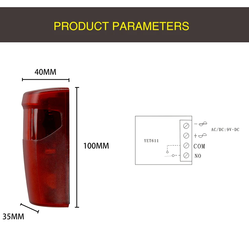 YET611RI auto optical proximity led motion position door alarm sensors light smart 433 mhz ir ac remote control