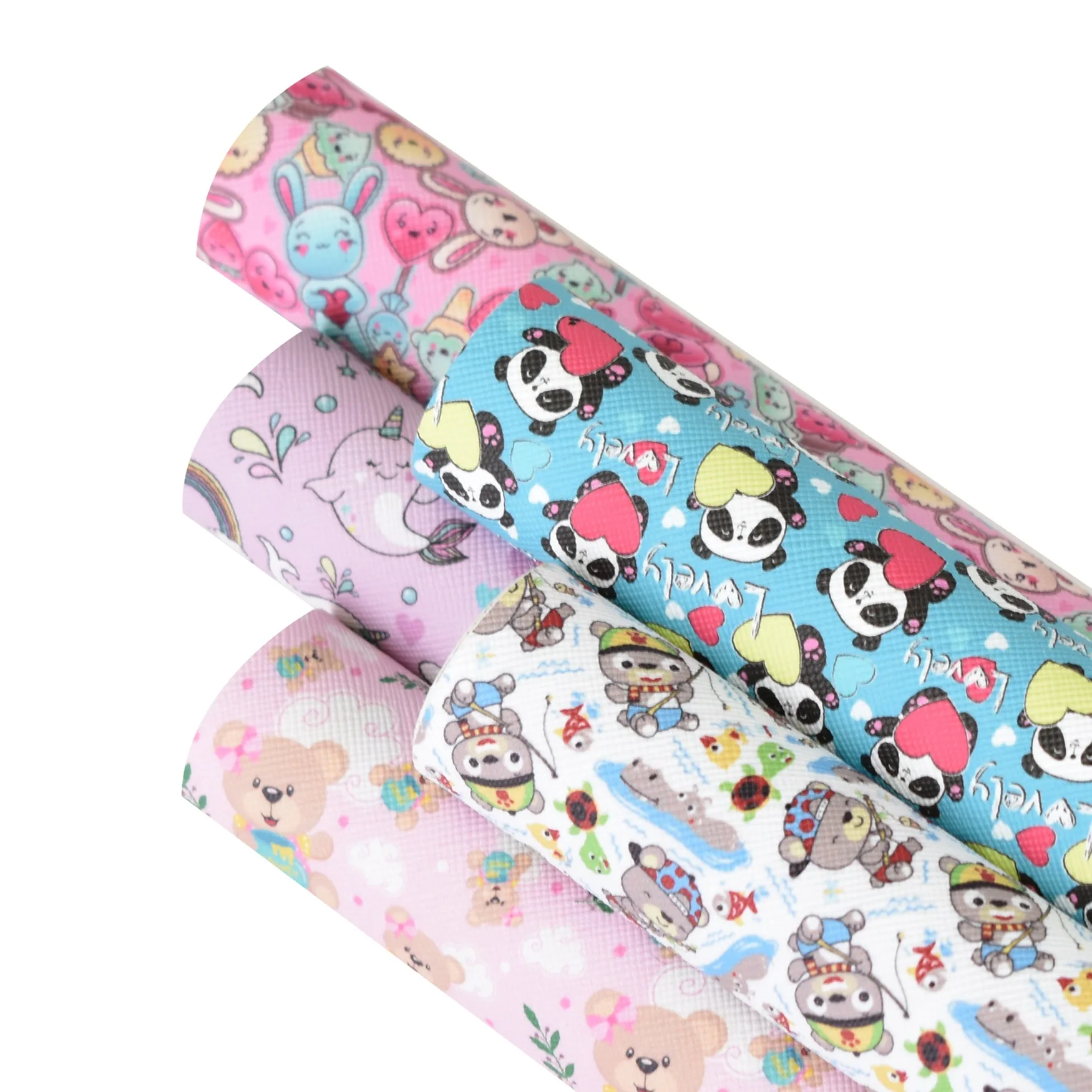 Custom Leather Bear series Printed on vinyl synthetic Leather custom for diy craft 30*134cm