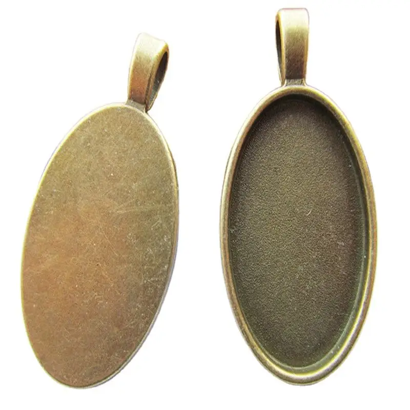 Hot Selling Super Popular Customizable Filigree Oval Base Setting Diy Photo Pendant Trays