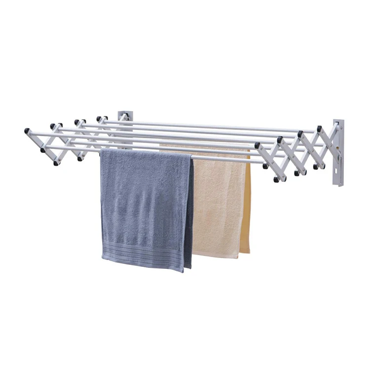 Factory Direct 6.5M Aluminum Mounted Telescopic Mount Laundry Drying Rack Wall Clothes Dryer