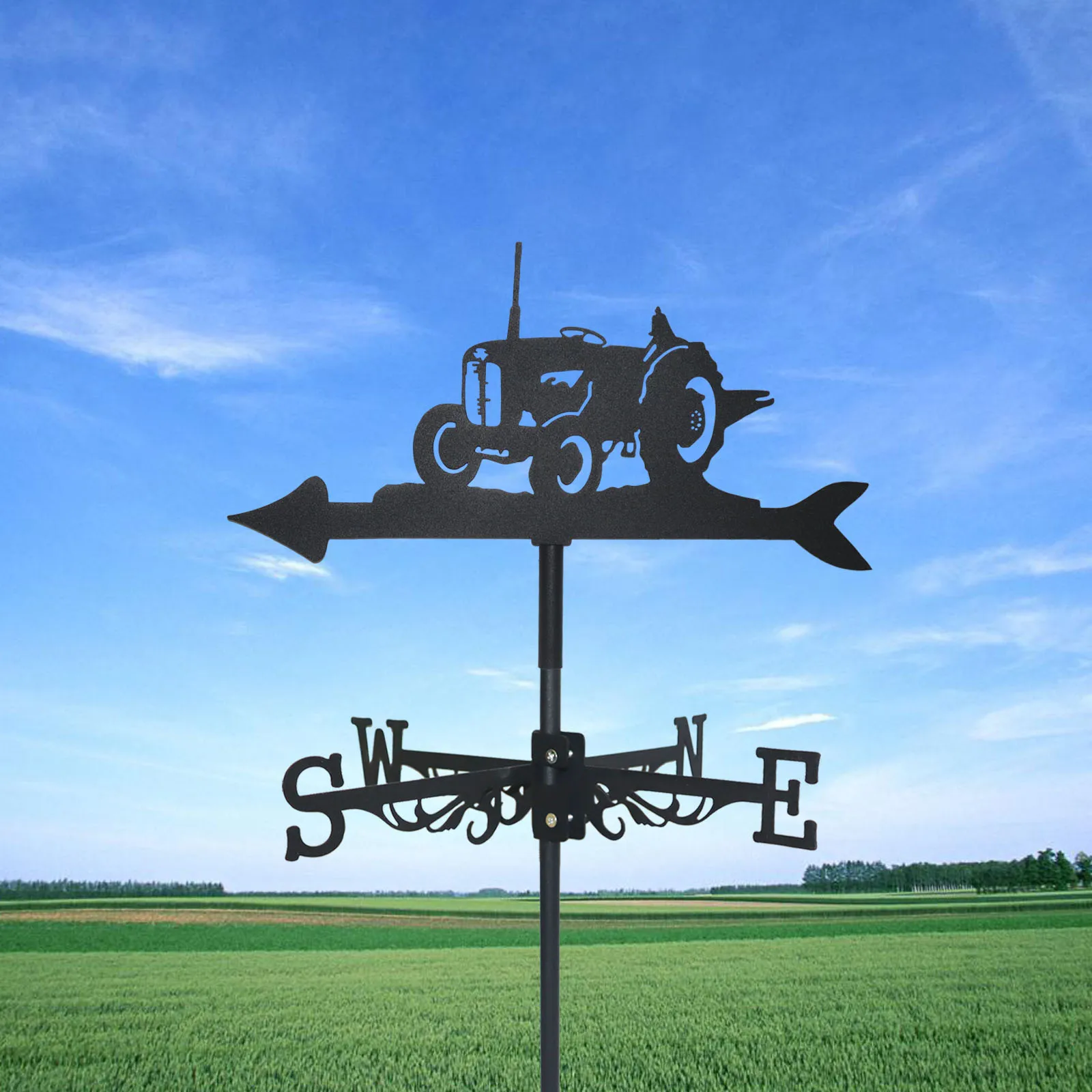 Factory direct supply metal crafts outdoor yard decoration indicator creative tractor weather vane wholesale