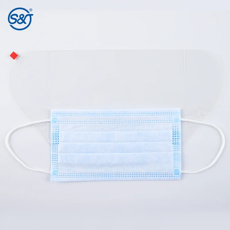 SJ Anti-Fog Transparent Pet Plastic Full Face Protection Face Shields Protective Facemask with Shield Visor