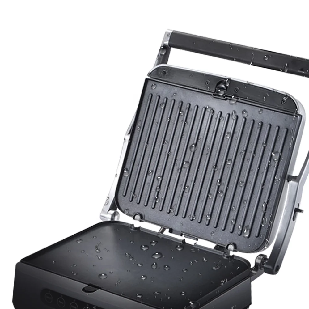 Removable Oil Tray Easy Clean Plate Electric Contact Grill Panini Press Maker