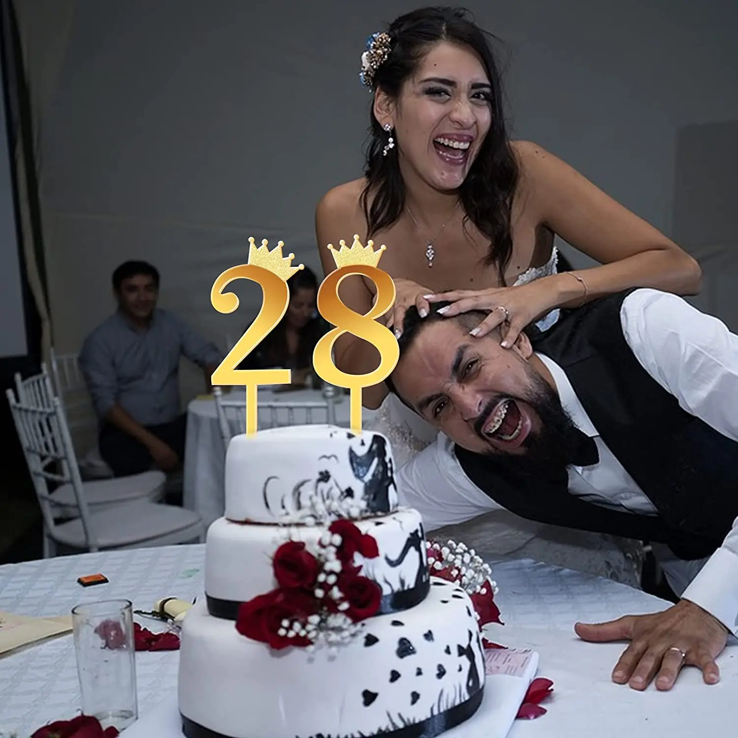 2021 акриловые цифры топпер для торта 0-9 корона Золотой и Серебряный Блестящий Топпер на день рождения кекс