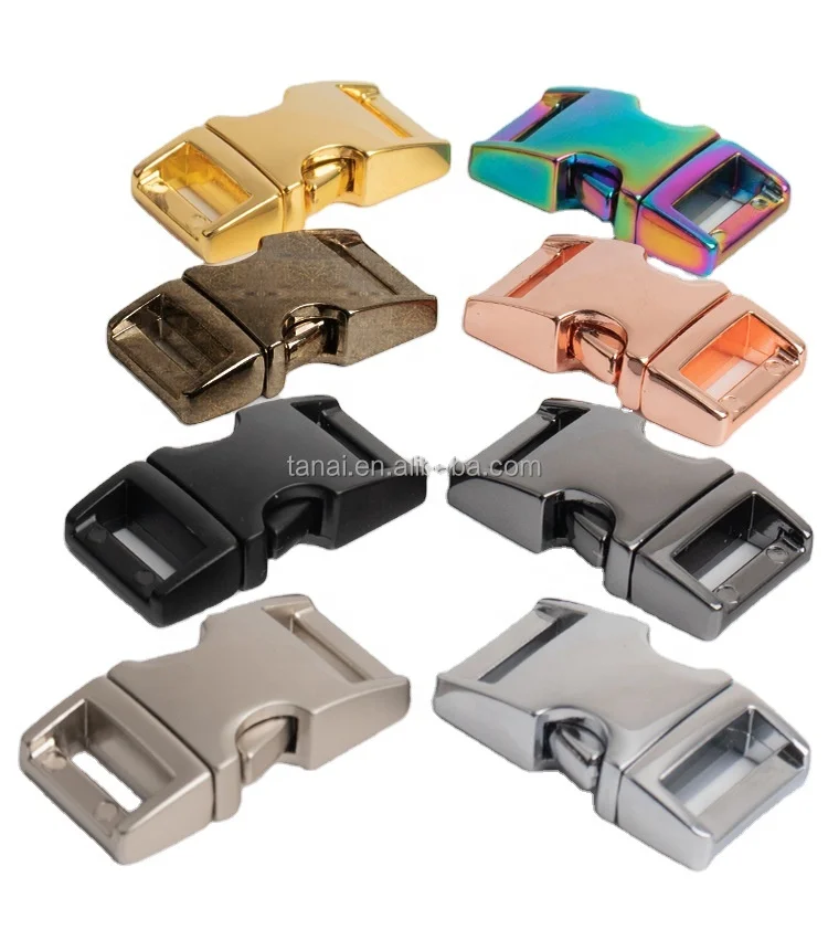 2024 TANAI Pet Collar Metal Hardware dog collar metal pet Rose Gold Side Release Buckle And Tri-glide dog collar