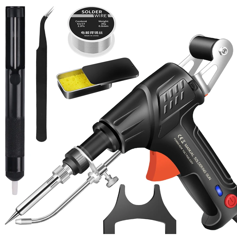 60W Handheld Internal Thermal Soldering Iron Gun Automatic Feeding Tin Gun Soldering Electronic Tool Kit with Soldering Iron