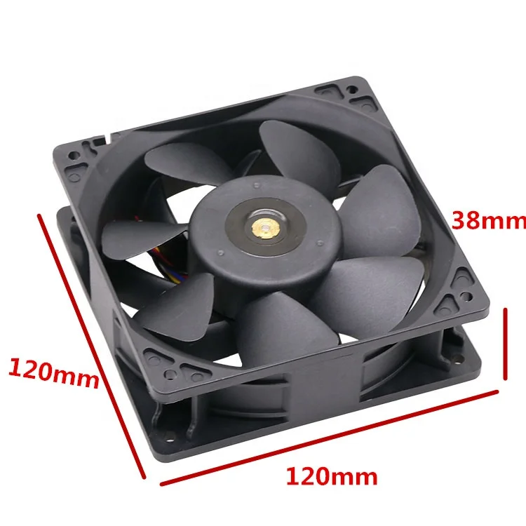 
Factory Wholesale Bitcoin Miner Cooler Fan DC12v 120x120x38mm Cooling Fan 6000RPM for Z9mini/S9/T9/V9/A3/B3/D3/ L3/X3/E3/R4 