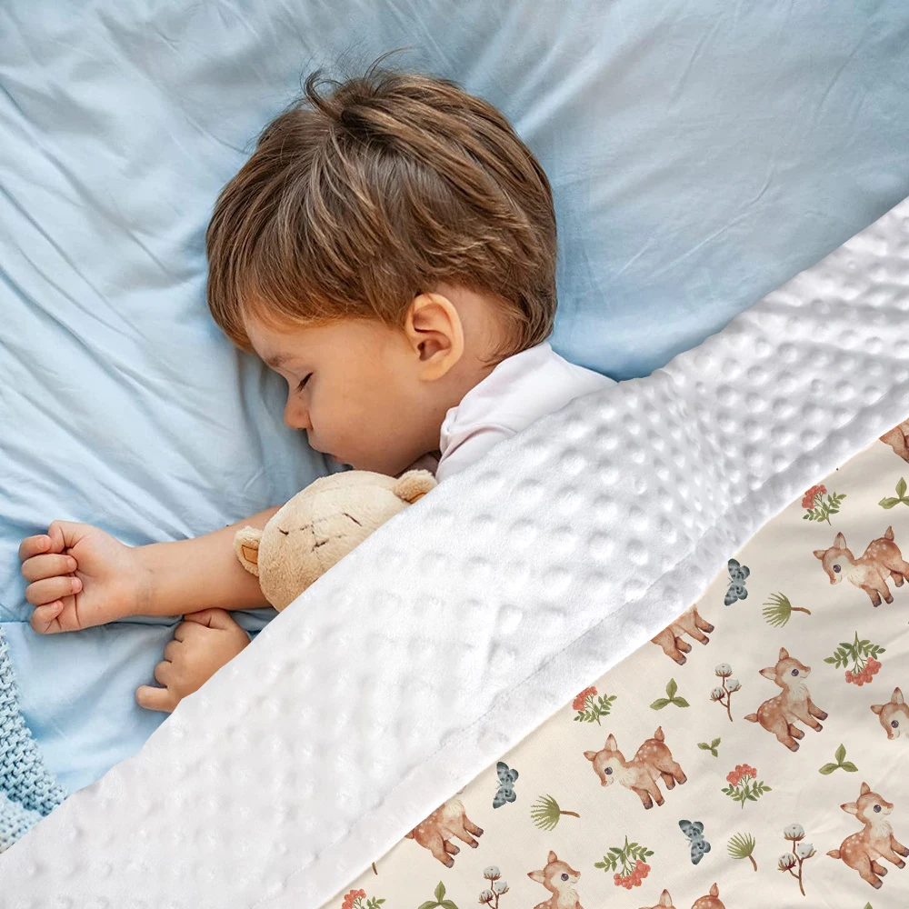 new style double layers minky dot swaddle blanket Super Plush Minky Dot Baby Blanket Super Warm Dot Minky Newborn blanket