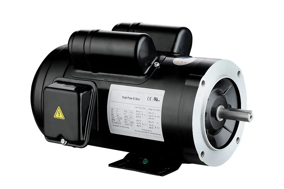 NEMA single phase  1.5HP 56C 4p induction motor  Two capacitors  for indoor use