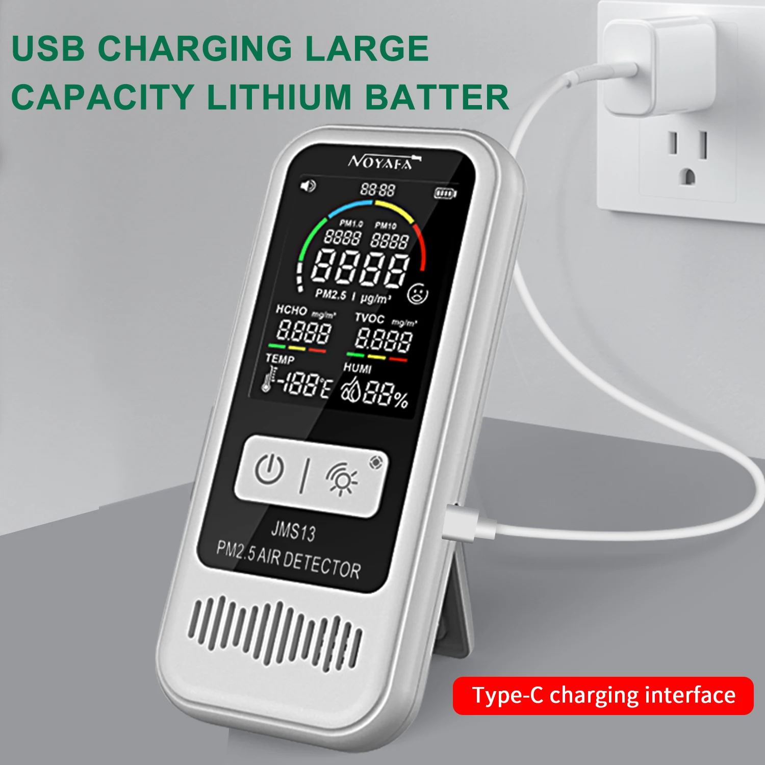 temperature and humidity Sensor Meter Gas Tester Dust Pm25 Pm10 Portable gas detectors TFT air quality monitor accurate