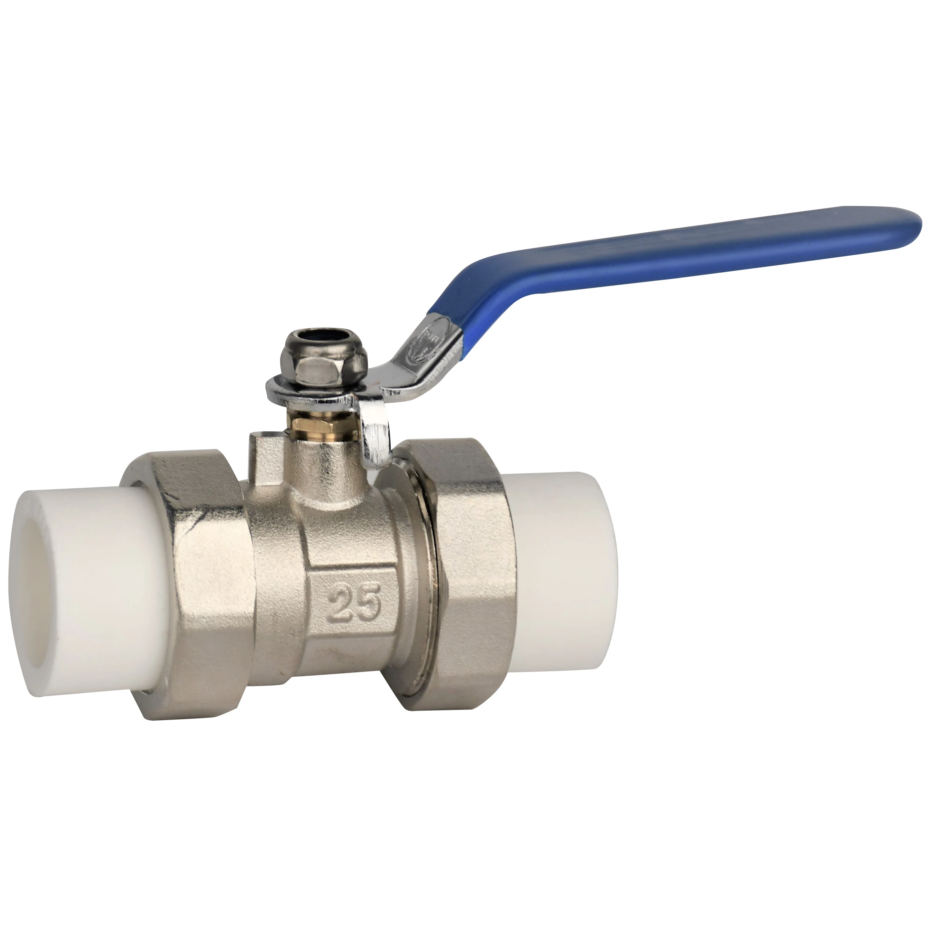 PPR Double Union on-off valve two end hot melt copper ball valve