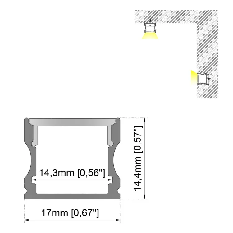 Hot Sale Aluminum Profile led strip heat dissipation led bar light For led home lights