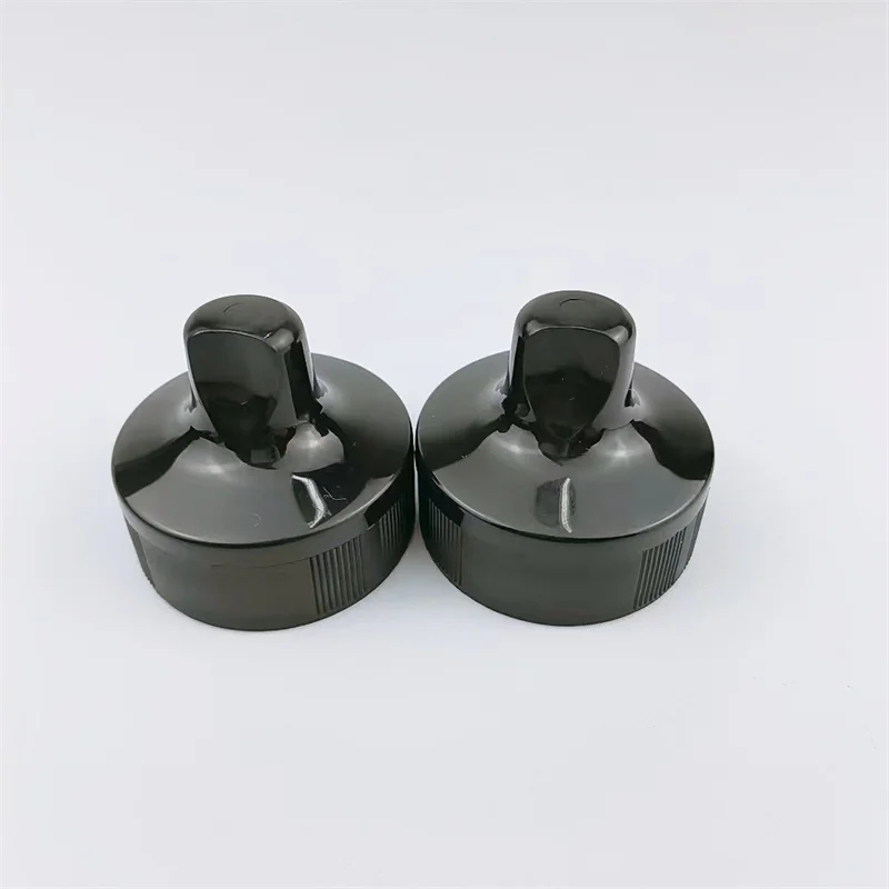 38-400 Black Plastic Flip Top Cap For Squeeze Sauce Bottle Cap With Silicone Valve