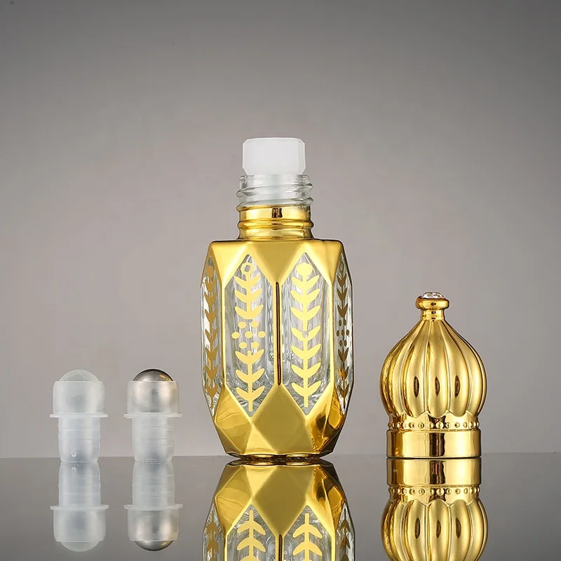 CJ-Customized Arabian Arabic Luxury 6ml Empty Mini Glass Oud Perfume Oils Bottle Glass Perfume Bottle With Screw Cap