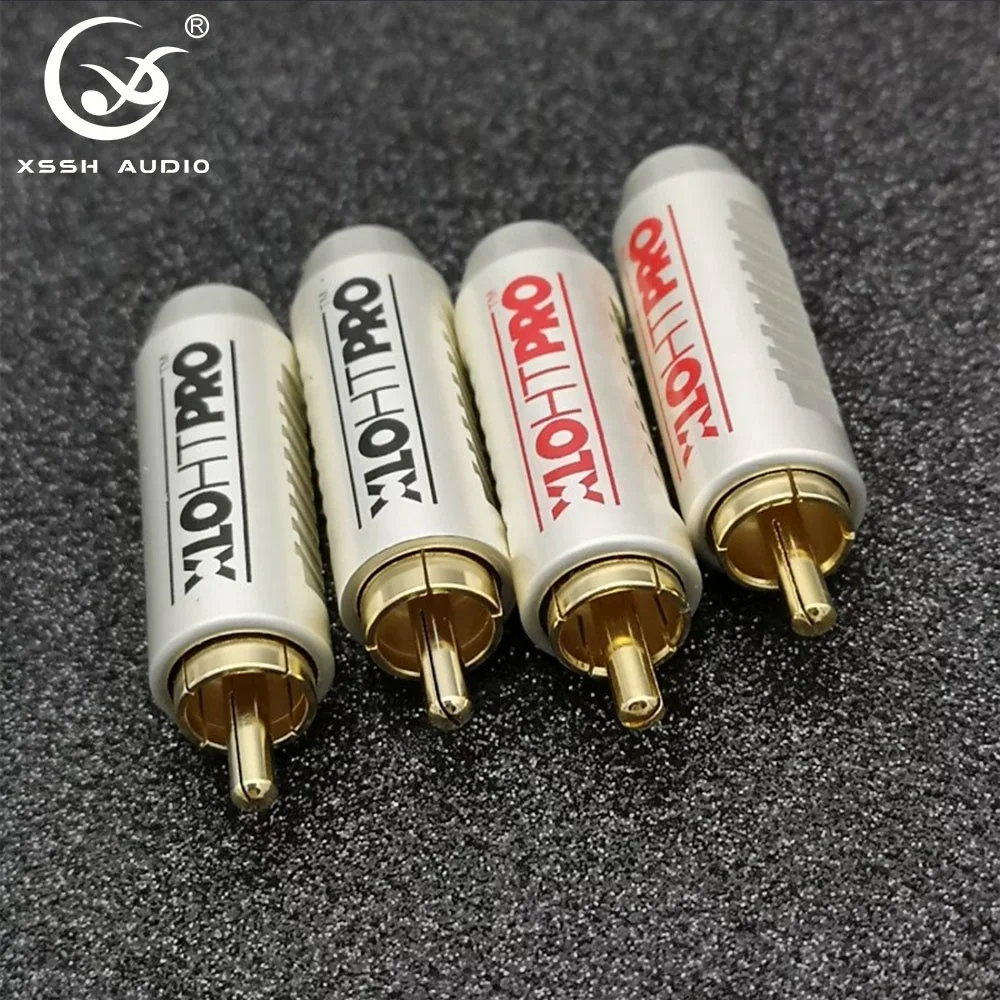 Lotus Adapter YIVO XSSH Audio OEM ODM DIY HIFI Brass Plating Gold 8mm Max Signal Wire Amplifier AV Male RCA Connector Plug Jack