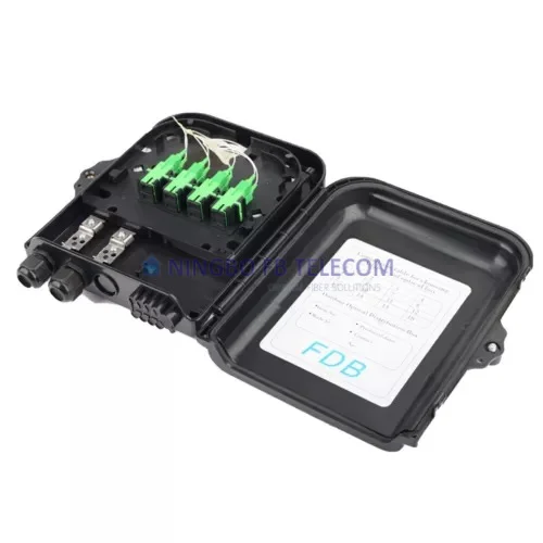 8-port Air Outdoor Optical Distribution Box (NAP) Wall Mount ODB Fiber Distribution Box 8 APC for Splicing 1:8 PLC Pigtails