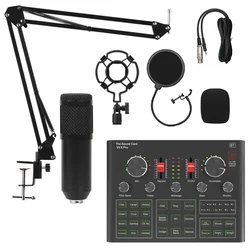 BM800 Condenser Microphone Sound Card V9X PRO Mixer Game DJ Live Broadcast Recording Set Mic Phone K Song Computer Karaoke Sing