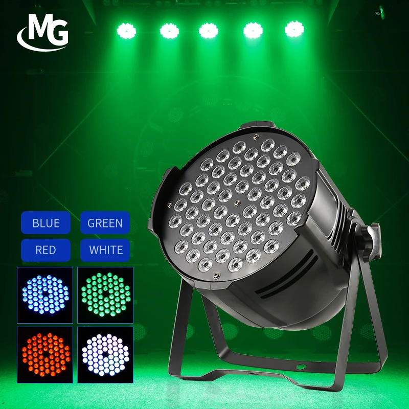 Световой сценический эффект освещения DJ Par LED 54x3 Вт RGBW DMX 512 звуковые активируемые СВЕТОДИОДНЫЕ Лампы Can сценические огни с дистанционным управлением