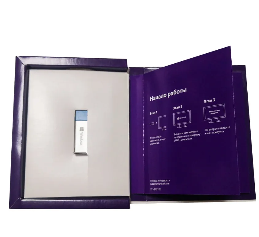 100% онлайн Активация Microsoft Розничная коробка Windows 10 Профессиональный USB 3,0 флэш-накопитель 32/64 бит Русская версия