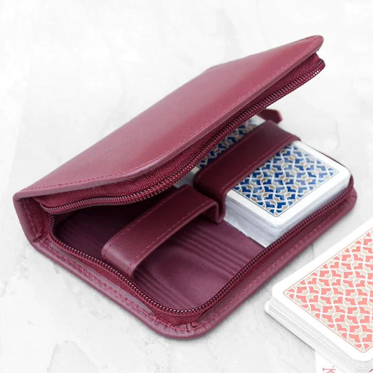 Handmade Playing Card Game Storage Holder Personalised Leather Double Playing Cards Case