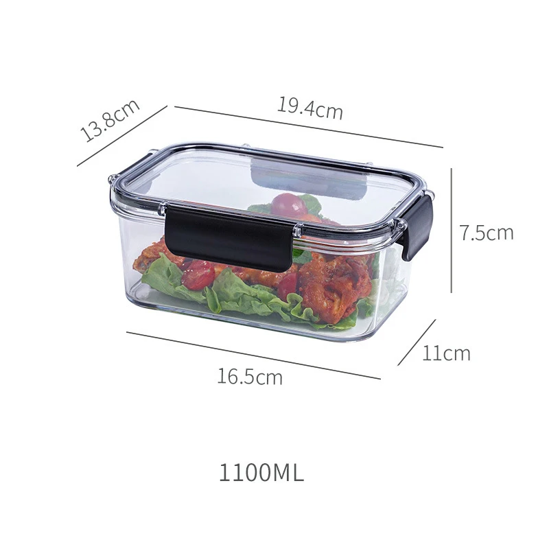 1100 ML Refrigerator Food Storage Box Lunch Box Kitchen Pantry Organizer Refrigerator Crisper Container