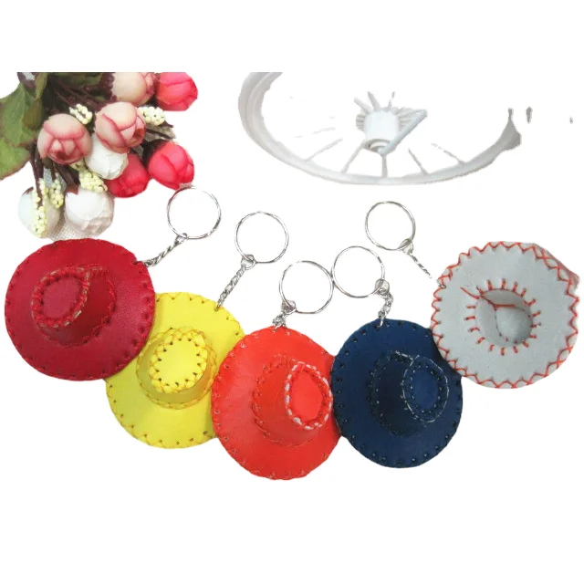 Fashion baseball cap key chain pendant craft hat ring Cowboy wholesale gift factory