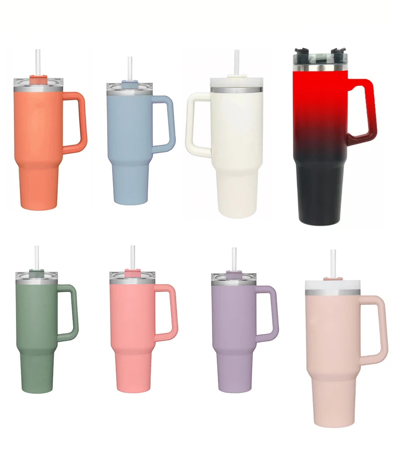 40oz High Capacity Stainless Steel Tumbler With Handle Cooler Cold Bottle Cup Sleeve Vacuum Insulation Mug Cheetah leopard black