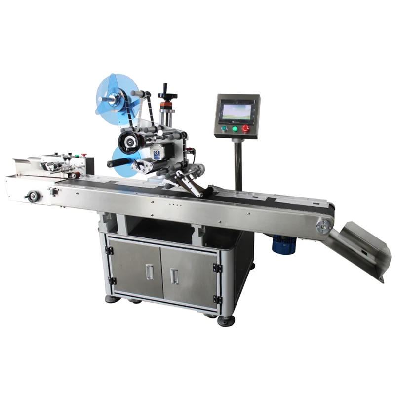 High precision automatic flat labeling machine for flat top side surface label applicator