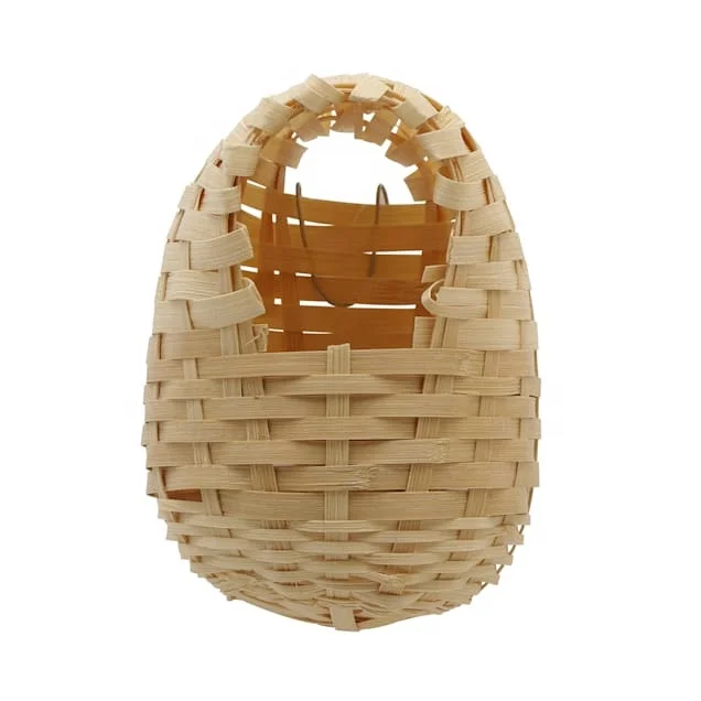 Natural handmade bamboo wicker finch bird nest for canaries
